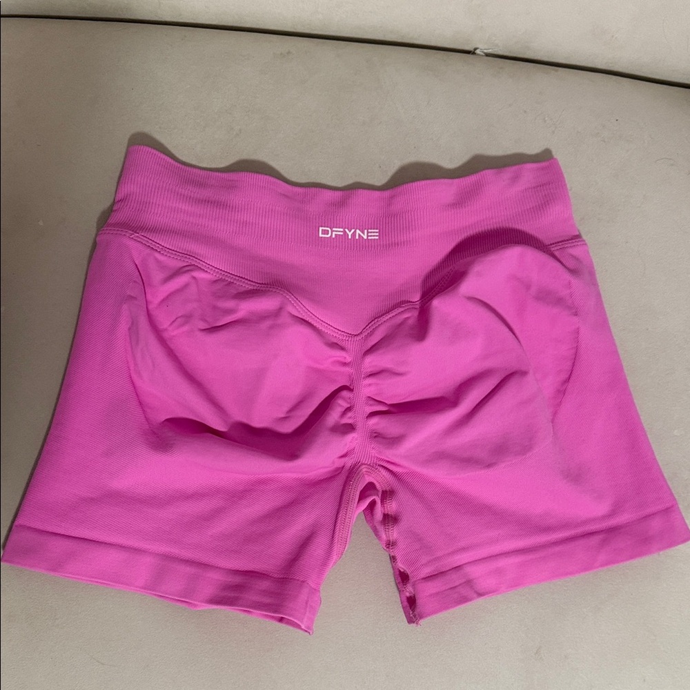 DFYNE Pink High-Waist Scrunch Bike Shorts